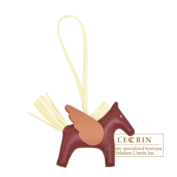 Hermes Rodeo charm Pegasus PM Rouge H/Jaune milton/Gold Agneau/Swift leather
