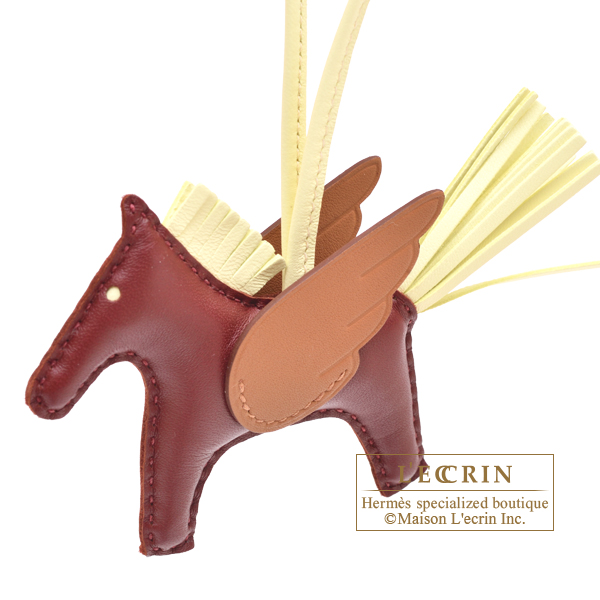 Hermes Rodeo charm Pegasus PM Rouge H/Jaune milton/Gold Agneau/Swift leather