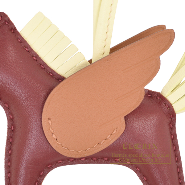 Hermes Rodeo charm Pegasus PM Rouge H/Jaune milton/Gold Agneau/Swift leather