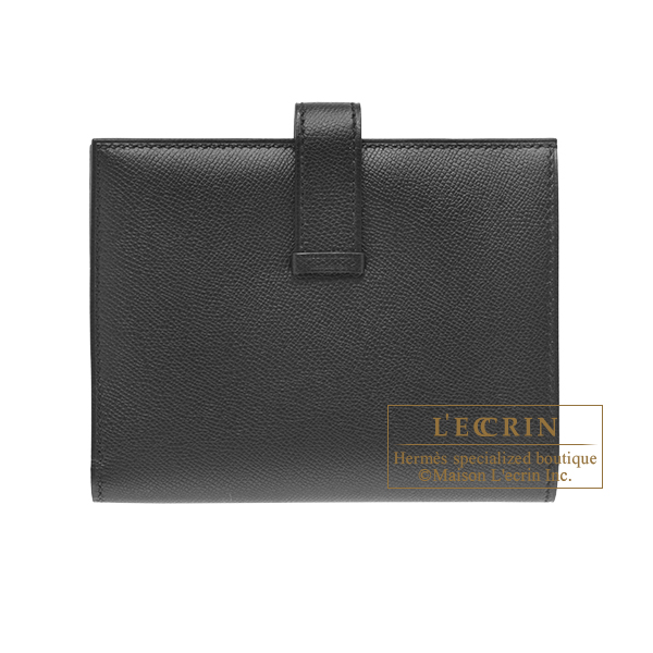 Hermes Bearn Compact Monochrome So-black Black Madame leather Black hardware