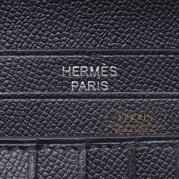 Hermes Bearn Compact Monochrome So-black Black Madame leather Black hardware