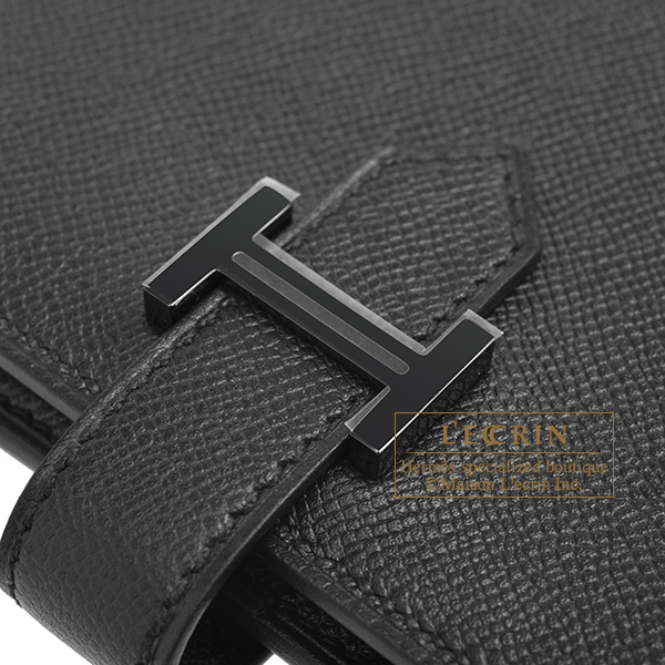 Hermes Bearn Compact Monochrome So-black Black Madame leather Black hardware