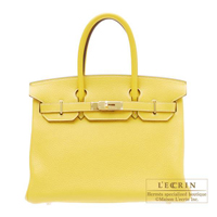 Hermes　Personal Birkin bag 30　Jaune/Tabac camel　Clemence leather　Gold hardware