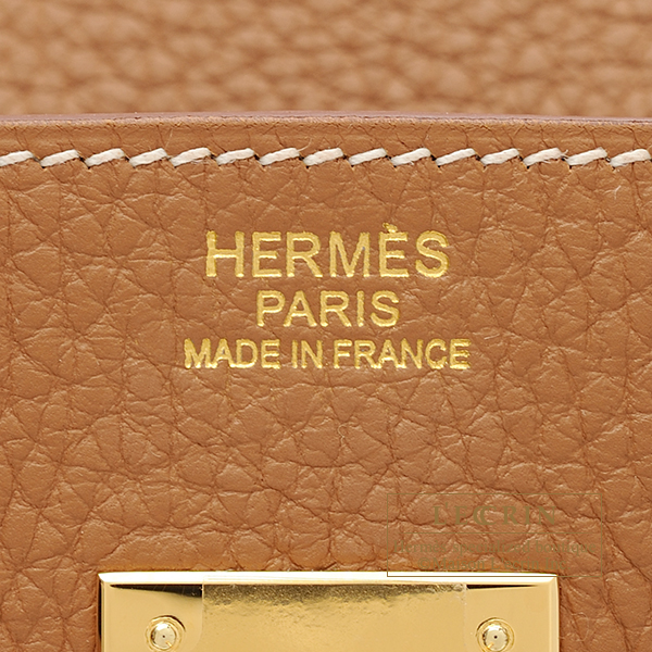 Hermes Birkin bag 30 Gold Clemence leather Gold hardware
