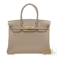 Hermes　Birkin bag 30　Gris tourterelle　Togo leather　Gold hardware