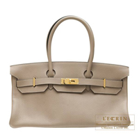 Hermes　JPG Shoulder　Birkin bag　Gris tourterelle　Clemence leather　Gold hardware
