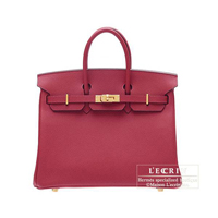 Hermes　Birkin bag 25　Ruby　Epsom leather　Gold hardware