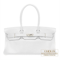 Hermes　JPG Shoulder　Birkin bag　White　Clemence leather　Silver hardware