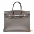 Hermes　Birkin bag 35　Etain　Clemence leather　Silver hardware