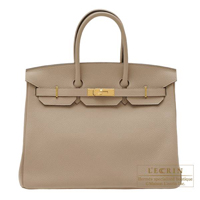 Hermes　Birkin bag 35　Gris tourterelle　Togo leather　Gold hardware