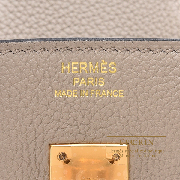 Hermes 25cm Birkin Gris Tourterelle Togo Gold Hardware – Privé Porter