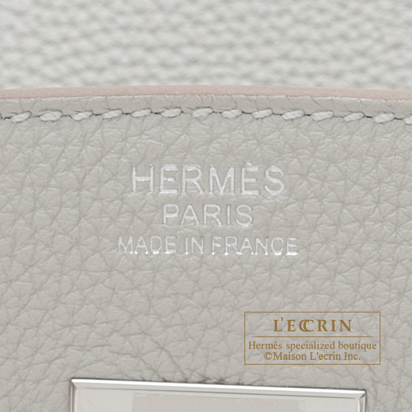 Hermes Personal Birkin bag 40 Vert rousseau/ Pearl grey Togo