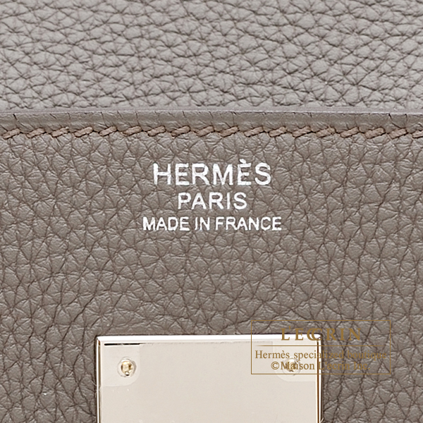 Hermes Birkin bag 30 Etain Togo leather Silver hardware
