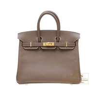 Hermes　Birkin bag 25　Etoupe grey　Epsom leather　Gold hardware