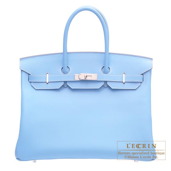 Hermes Birkin 30 Bag Blue Celeste Epsom Leather with Gold Hardware