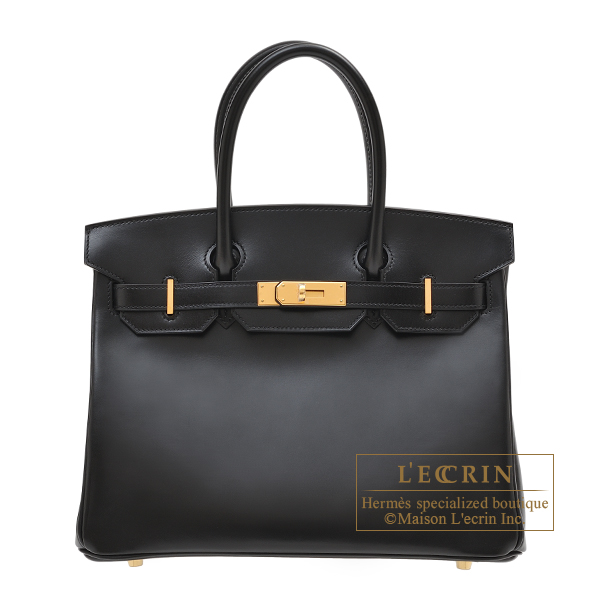 Hermes　Birkin bag 30　Black　Box calf leather　Gold hardware