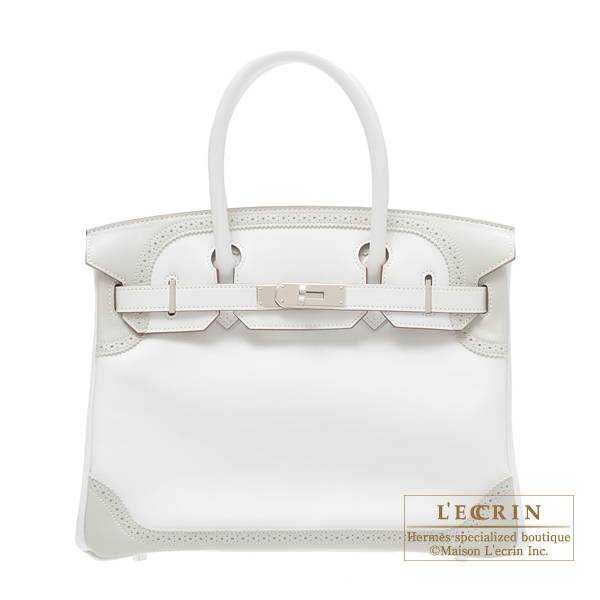 Hermes Birkin bag 30 White Swift leather Silver hardware