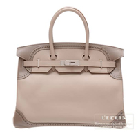 Hermes　Birkin Ghillies bag 35　Argile/Etoupe grey　Swift leather　Silver hardware