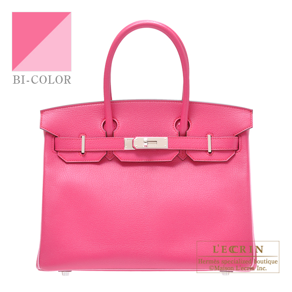 Hermes　Personal Birkin bag 30　Rose shocking/　Pink　Chevre myzore goatskin　Silver hardware
