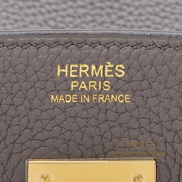 HERMES 40 ETAIN Birkin 2014 Togo Leather Gold Hardware Satchel
