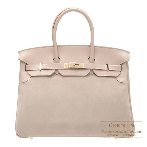 Hermes Birkin 35 Mosaic Special Limited Edition Creme Tan Brown- Preowned