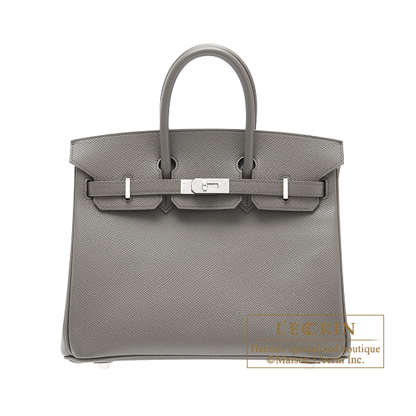 Hermes　Birkin bag 25　Etain　Epsom leather　Silver hardware