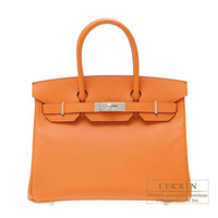 Hermes　Birkin bag 30　Orange　Epsom leather　Silver hardware