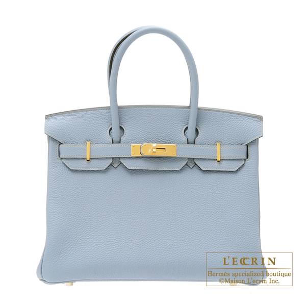 Hermes Birkin Bag, Blue Lin & Blue Jean, 30cm, Togo With Gold