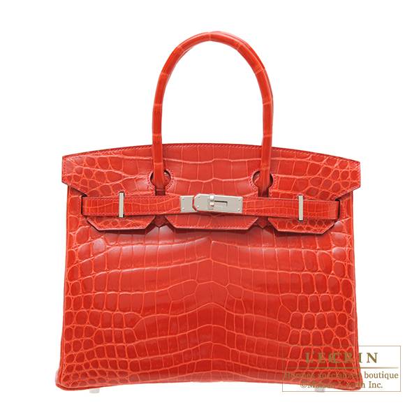 Hermès Birkin 30 Crocodile Niloticus Lisse Geranium ○ Labellov ○ Buy and  Sell Authentic Luxury