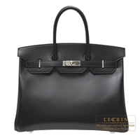Hermes　Birkin bag 35　Black　Box calf leather　Silver hardware