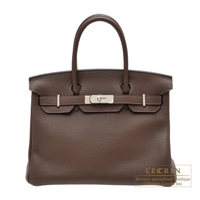 Hermes　Birkin bag 30　Cacao　Togo leather　Silver hardware