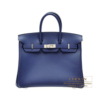 Hermes　Birkin bag 25　Blue saphir　Epsom leather　Silver hardware