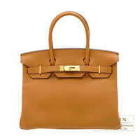 Hermes　Birkin bag 30　Caramel　Togo leather　Gold hardware