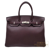 Hermes　Birkin bag 35　Prune　Clemence leather　Silver hardware
