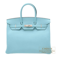 Hermes　Birkin bag 35　Blue atoll　Epsom leather　Silver hardware
