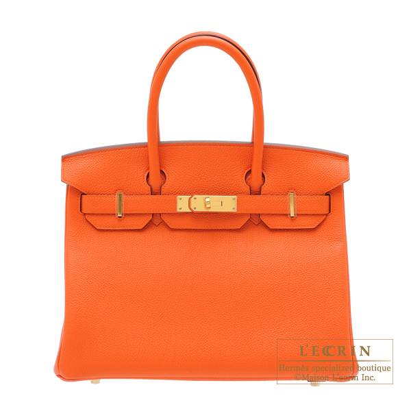 Hermes Feu D'Orange Epsom Leather Gold Hardware Birkin 35 Handbag