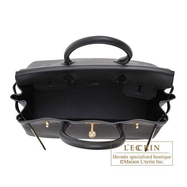Hermes Black Togo Leather Gold Hardware Birkin 30 Bag Hermes