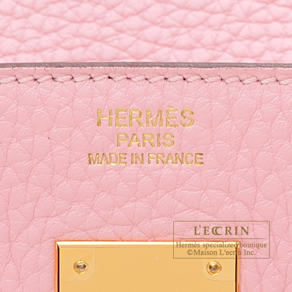 Hermes Birkin bag 30 Rose sakura Clemence leather Gold hardware