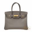 Hermes　Birkin bag 30　Etain　Epsom leather　Gold hardware
