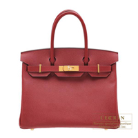 Hermes　Birkin bag 30　Rouge grenat　Epsom leather　Gold hardware