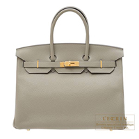 Hermes　Birkin bag 35　Sauge　Clemence leather　Gold hardware