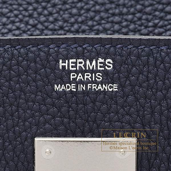 Hermes Birkin Bag 35cm Navy Blue Nuit Togo Palladium Hardware