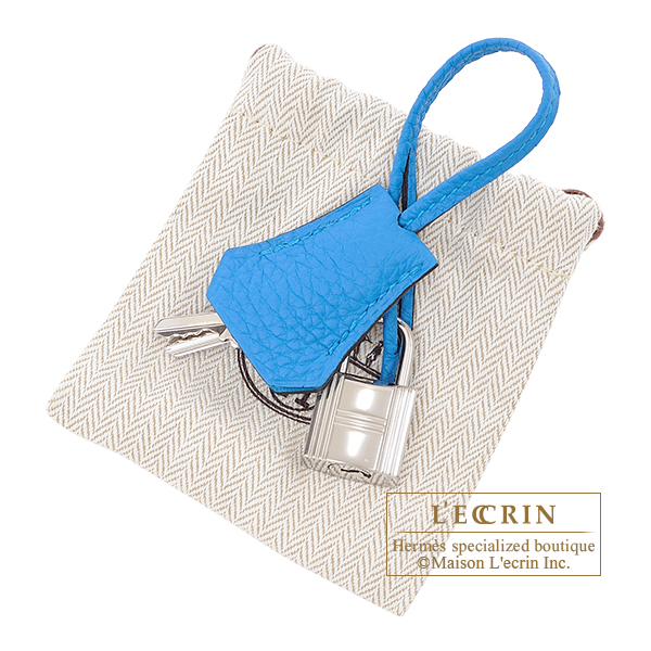 Hermes Birkin bag 25 Blue zanzibar Togo leather Silver hardware
