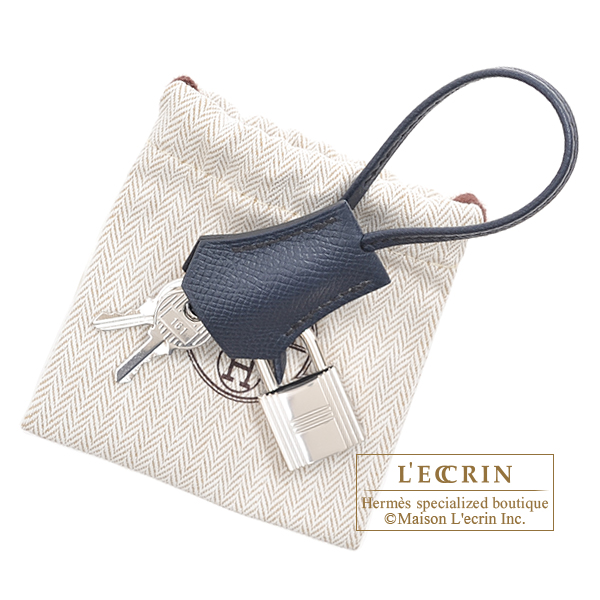Hermes Birkin bag 30 Blue indigo Epsom leather Silver hardware