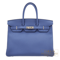 Hermes　Birkin bag 35　Blue brighton　Togo leather　Silver hardware
