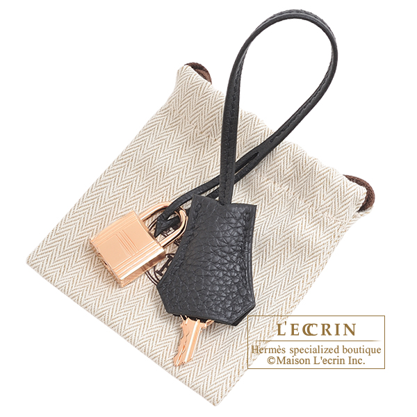 Hermes Black Birkin 30cm Togo Rose Gold Hardware Bag U Stamp, 2022