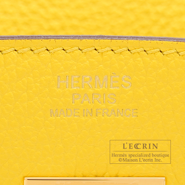 Hermes Birkin Handbag Jaune De Naples Novillo with Gold Hardware 30 Yellow