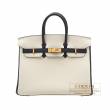 Hermes　Personal Birkin bag 25　Craie/Black　Togo leather　Matt gold hardware