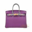 Hermes　Personal Birkin bag 25　Anemone/　Gris mouette　Togo leather　Matt gold hardware