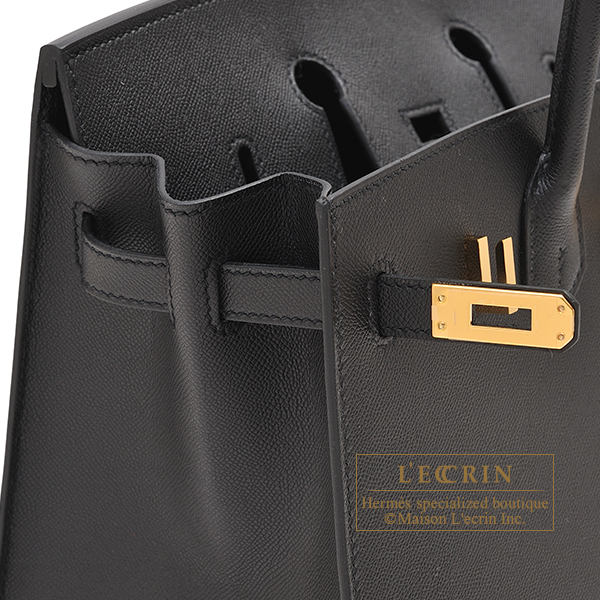 Hermes Birkin Sellier 30 Black Madame Gold Hardware